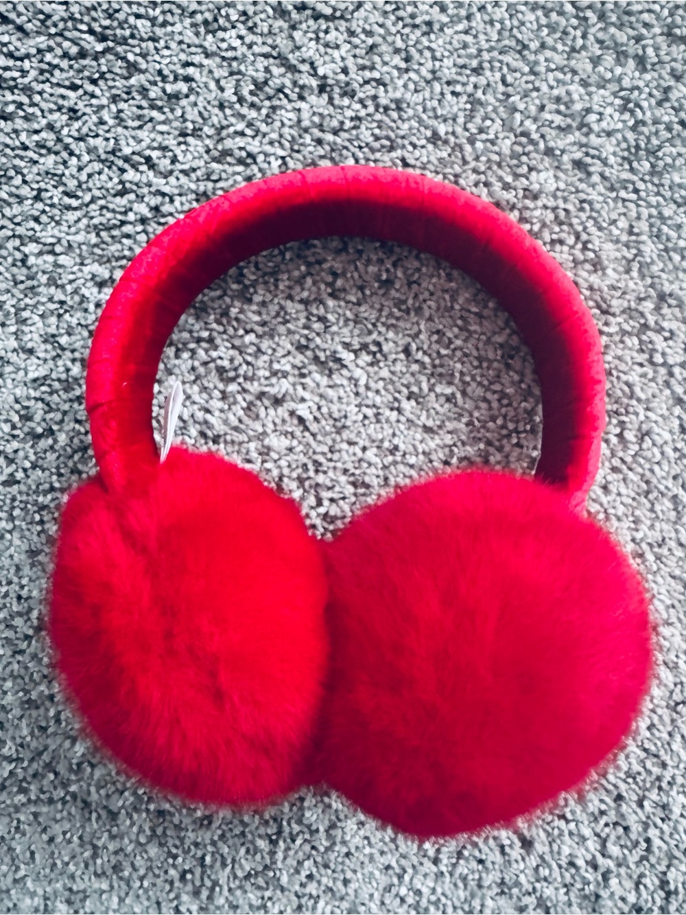 Plush Red Earmuffs Headband - Cozy Winter